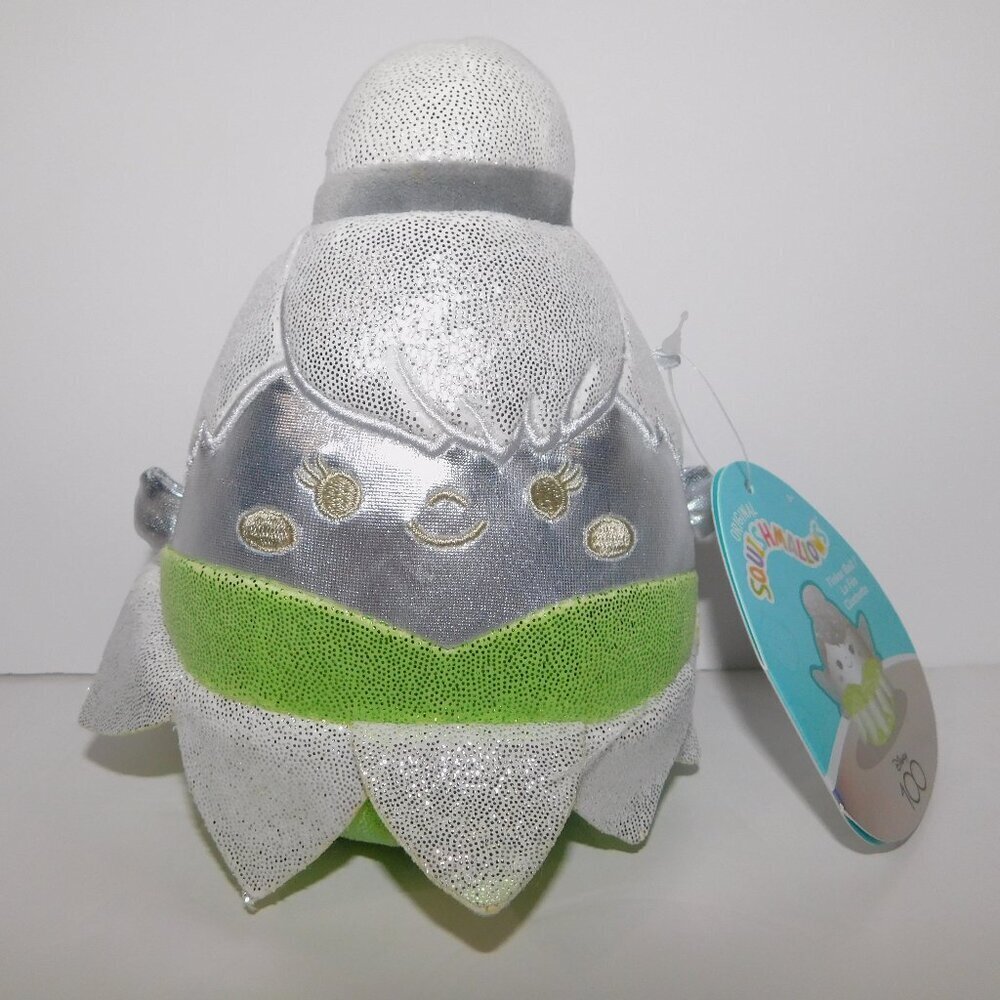 Disney Squishmallows Tinkerbell 100 Year Anniversary 5" Silver Green Plush New